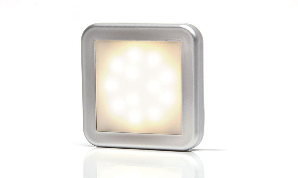 WAS SQUARE POSITION LAMP 12 LEDS WHITE GLASS 12-24